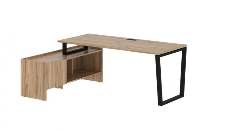 Стол с тумбой ЕДИС ЕВCТ 19814 Дуб Денвер светлый Черный / EDIS EVCT_0