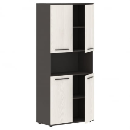 Шкаф с двумя комплектами глухих малых дверей ЕДИС ЕХCС 85.4 Ясень Траун Мокко Мокко / EDIS EHCS_1