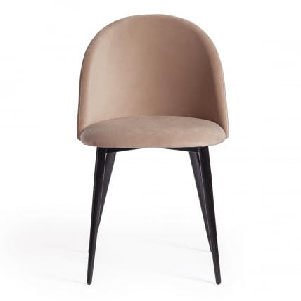 Стул МОНРО (мод. 710) ткань/металл, 56х51х80 см, высота до сиденья 47 см, бежевый баркхат 5/черный / MONRO (mod. barkhat_4