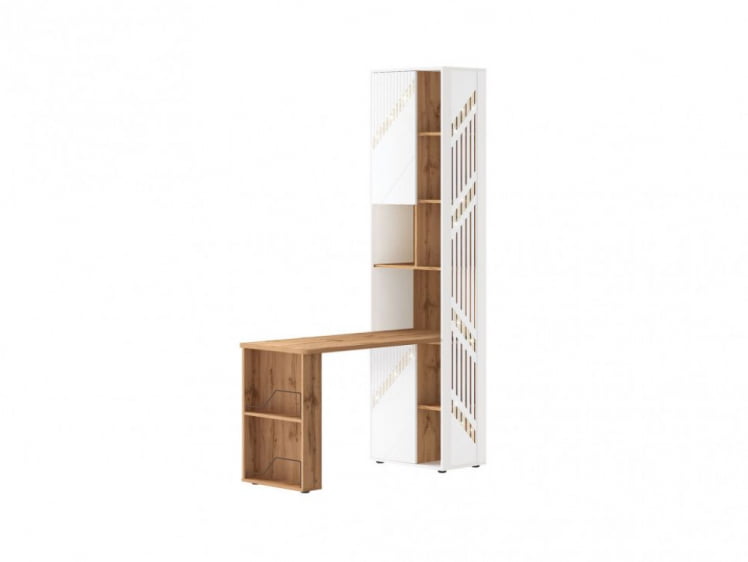 Стол-стеллаж (лев/прав) Монако 903 302 Дуб Вотан / Белый шпон / Альпийский белый_0