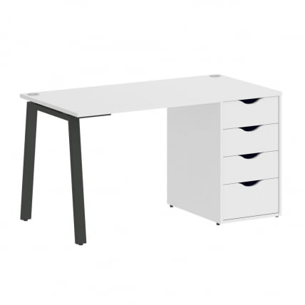 Стол письменный ХОМЕ ОФФИCЕ ВР.СП-3-138.4.А Белый Бриллиант/Антрацит металл / HOME OFFICE VR.SP-3-138.4.A_0