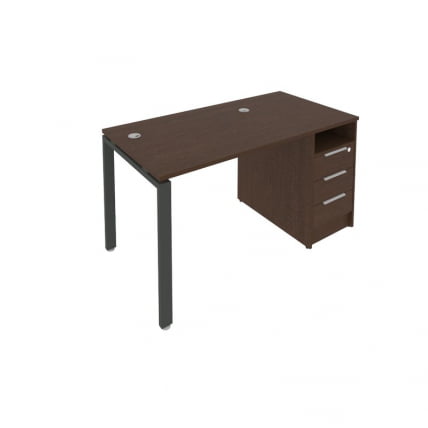 Рабочая станция с опорной тумбой Метал Сйстем Б.РС-СТП -1.1 Венге/Антрацит / Metal System_0