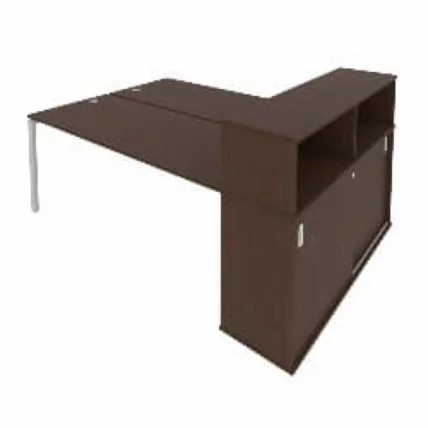 Рабочая станция с опорным шкафом-купе Метал Сйстем Б.РС-СШК-2.5 Венге/Серый / Metal System_0