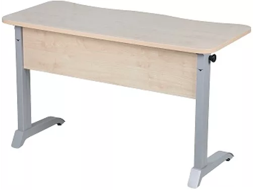 Парта двухместная эргономичная (рост №6) Дуб Вотан/Металл Серый_0