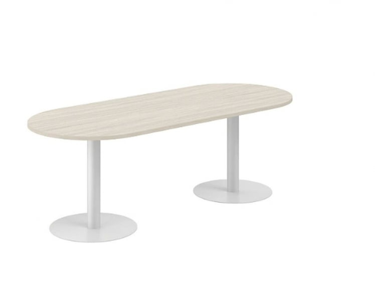 Стол переговорный овальный Сигма СГ.280.ОЛ.ГР Дуб светлый Серебряный металлик / Sigma SG.280.OL.GR_0