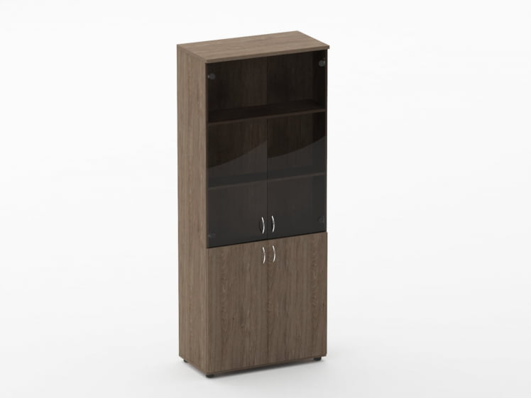 Шкаф высокий со стеклом Твин 16.16.131 Дуб Верцаска / Twin_0
