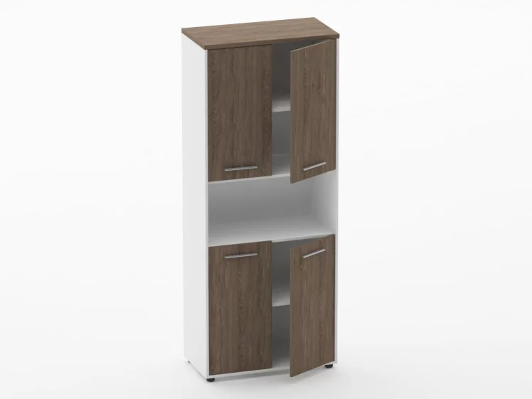 Шкаф 4 широкий закрытый с нишей Дека 10.19.121 Дуб Верцаска/Белый / Deka_1