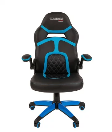 Кресло геймерское CХАИРМАН ГАМЕ 18 Черный Голубой / CHAIRMAN GAME_1