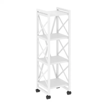Стеллаж на колесных опорах - 4 полки ЛОФТ  ВР.Л-МСТ.К-4.4 Металл белый Белый Бриллиант / LOFT VR.L-MST.K-4.4_0