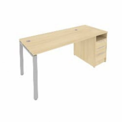 Рабочая станция с опорной тумбой Метал Сйстем Б.РС-СТП -1.3 Акация/Серый / Metal System_0