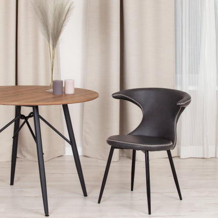 Стул ФЛАИР (мод. 9020) экокожа/металл, 60 х 56 х 78 см , серый 22/черный / FLAIR (mod._10