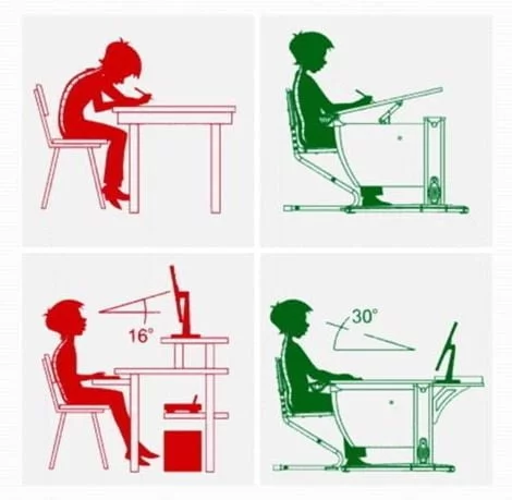 Стол универсальный трансформируемый Парта 1/75 + Стул Белый Синий / Parta Stul_5