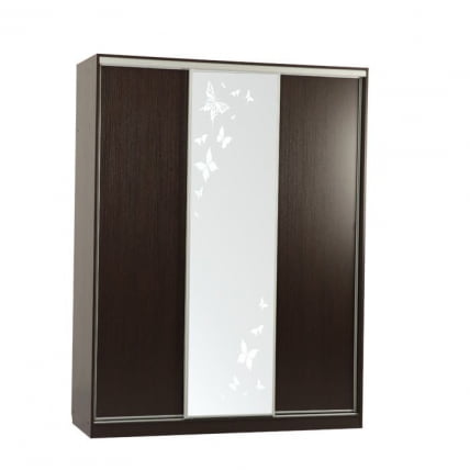 Шкаф-купе Бассо 1-600 бабочки Венге_0