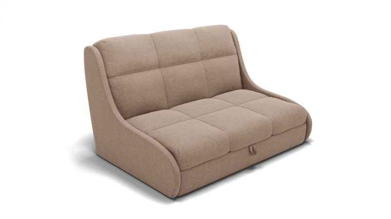 Диван Куба 1200 (ЗР) Цвет фасада: Светло коричневый; Тип: Прямой; Материал фасада: Металл/Велюр_0