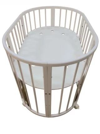 Кровать-трансформер с двумя матрасами Меррй Хаппй Мини матовая Белая / Merry Happy Mini_2