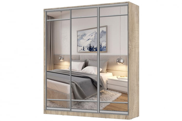 Шкаф-купе 3-х дверный Виктория 2000х584х2300, Дуб сонома светлый 20ДЗЗЗДЗЗЗДЗЗЗ-ЯЯШШ-Дсс 310-3176_0