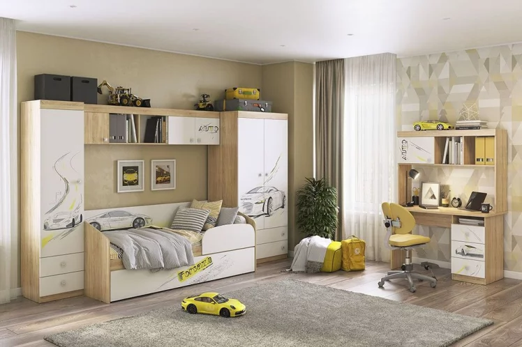 Шкаф комбинированный (с ящ. 1-створчатый) Форсаж МКФ-02 Дуб сонома/белый / MKF-02_4