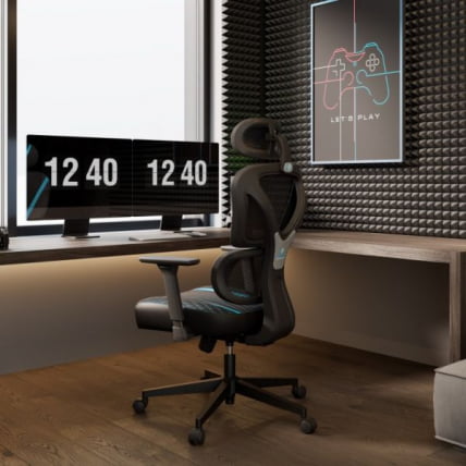 Эргономичное компьютерное кресло (для геймеров) Еурека Норн, Блуе / Eureka Norn, Blue_11