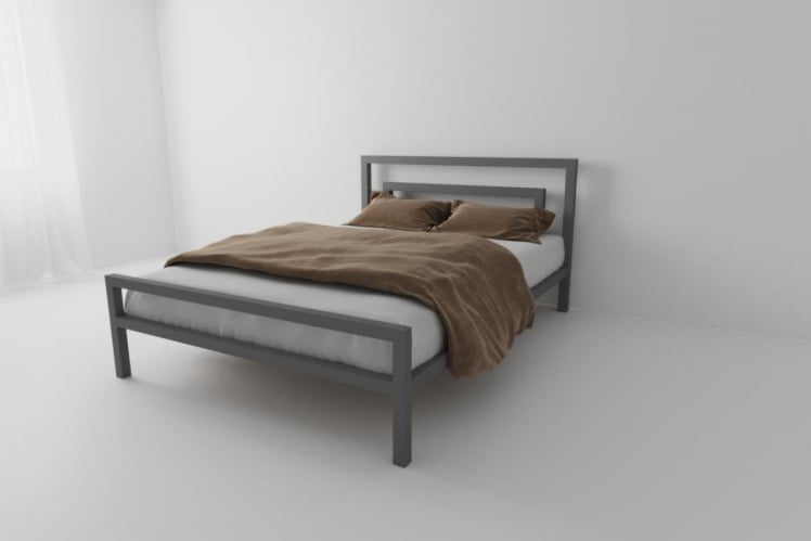 Металлическая кровать &куот;Куба&куот; Цвет фасада: Серый; Цвет корпуса: Серый; Материал фасада: Металл; Размер: 1800х2000 мм; Спальное место: 1800х2000 мм / "Куба"_0