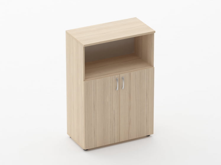 Шкаф средний полуоткрытый Глассй 6.12.121 Орех / Glassy_0