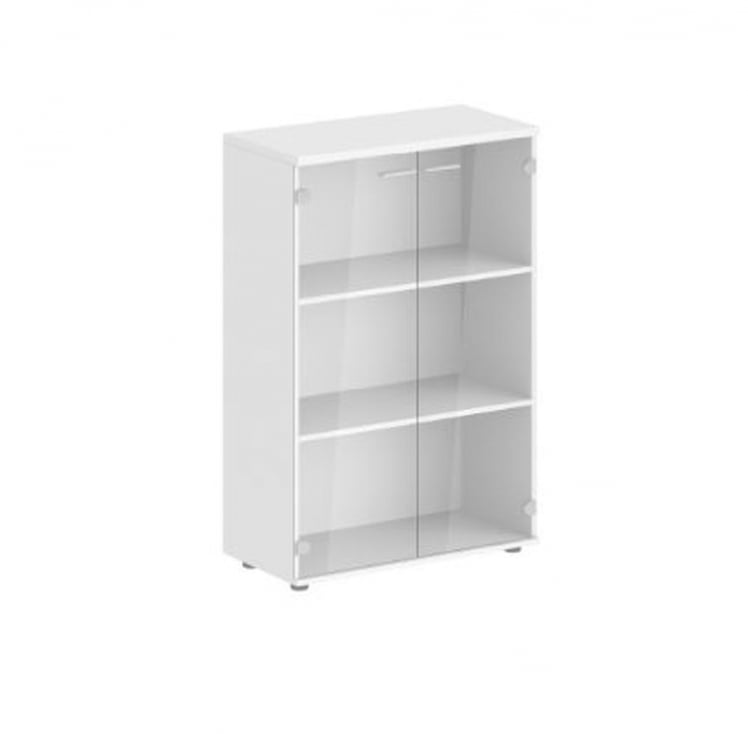 Шкаф средний двухдверный со стеклом Сигма СГ.813.ВХ.ГЛ Белый / Sigma SG.813.WH.GL_0