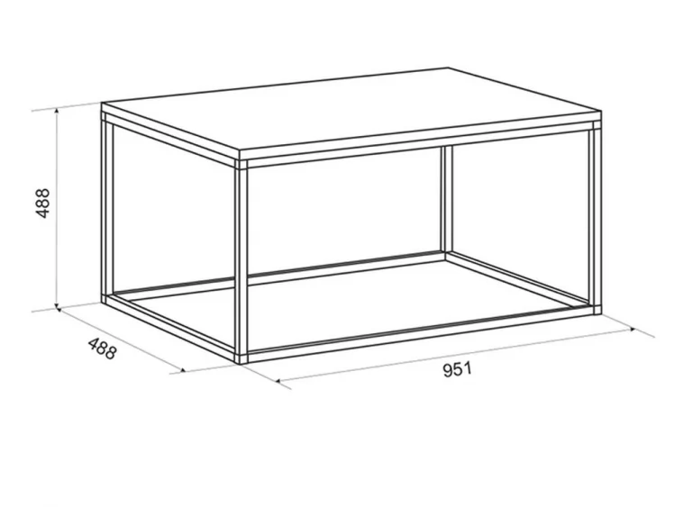 Стол журнальный Лофт ЛМН-08 Черный муар-дуб сонома / LMN-08_1