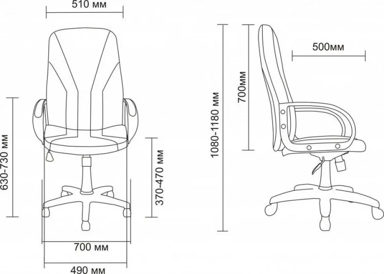 Кресло АВ 101 (аналог Менежер), кож.зам. Черный / AV_1