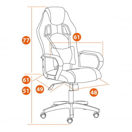 Кресло ДРИВЕР (22) флок/ткань, серый/серый, 29/ТВ-12 / DRIVER 29/TW-12_19