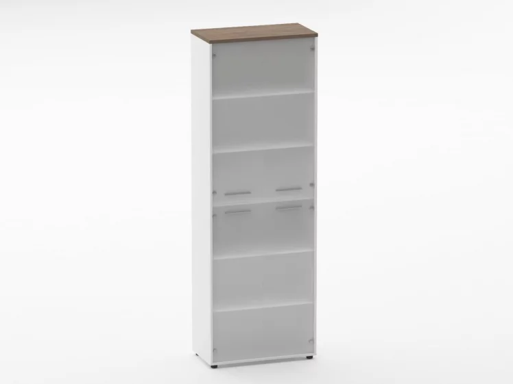 Шкаф 5 широкий закрытый, 4 стеклянные двери Дека 10.23.171 Дуб Верцаска/Белый / Deka_0