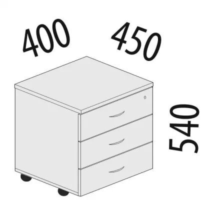 Тумба 3 ящика с замком Альфа 63.47Р Дуб кобург_1