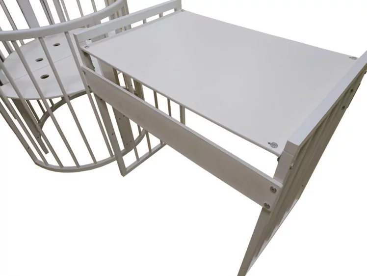 Кровать-трансформер с двумя матрасами Меррй Хаппй Мини матовая Белая / Merry Happy Mini_4