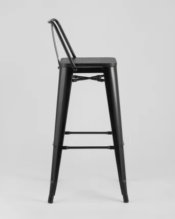 Стул барный Толикс Воод 75.5  со спинкой Черный / Tolix Wood_3