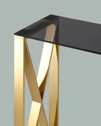 Консоль КРОСС 115кс30 Золото (стекло смоке) / 115x30 smoke)_5