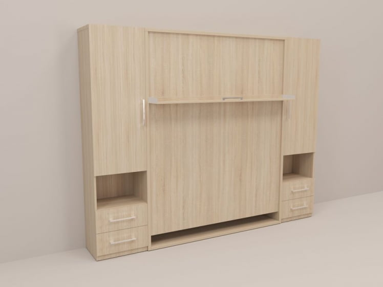 Кровать-трансформер Смарт 1 Ш+К+Ш 1400 Дуб молочный_0