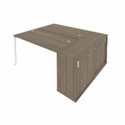 Рабочая станция с опорным шкафом-купе Метал Сйстем Б.РС-СШК-1.3 Вяз/Белый / Metal System_0