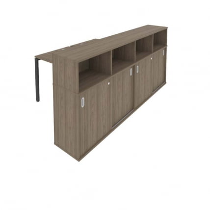 Рабочая станция с опорным шкафом-купе Метал Сйстем Б.РС-СШК-4.1 Вяз/Антрацит / Metal System_0