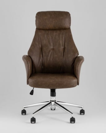 Кресло офисное ТопЧаирс Неома коричневый экокожа / TopChairs Neoma_1
