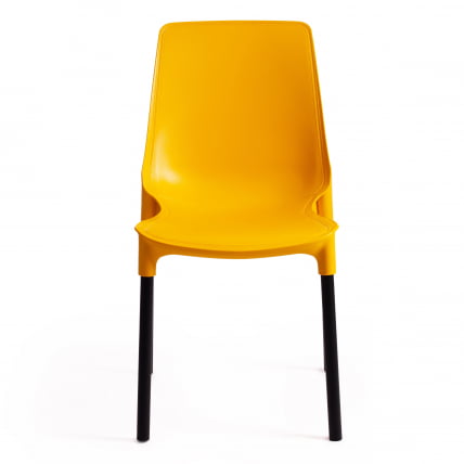 Стул ГЕНИУС (мод 75) металл/пластик, 46кс56кс84cм, желтый/черные ножки / GENIUS (mod 46x56x84cм,_4