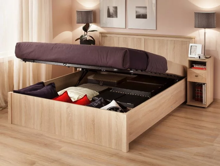 Кровать с подъемным механизмом (1800) Шерлоcк 41.2 Дуб Сонома (спальня) / Sherlock_0
