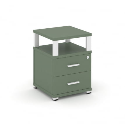 Тумба приставная с 2-мя ящиками и надставкой CОНCЕПТ CН.ТУП-002 Б/В Кобо Белый / CONCEPT CN.TUP-002 B/W_0