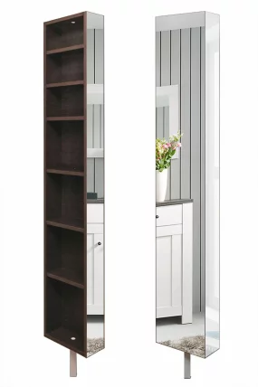 Поворотный зеркальный шкаф Зум Шелф Венге_0