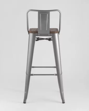 Стул барный Толикс Воод 75.5  со спинкой Серебристый / Tolix Wood_5