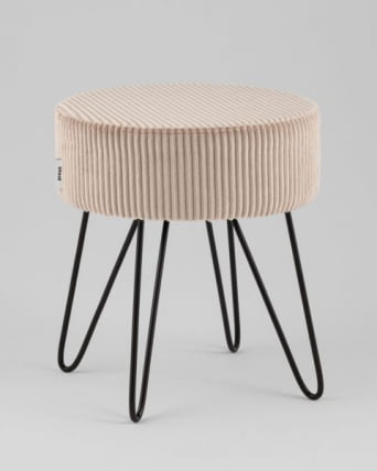 Пуф Спейси велюр рельефный бежевый_0