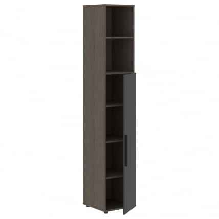 Шкаф-колонка с глухой средней дверью (правый) ВЕЛИОН ВХCС 40.6 Р Яшма черный Дуб Сильвер / VELION VHCS R_1