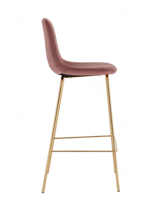 Стул барный Валенсия СН золотые ножки велюр Пыльно-розовый / SN_2
