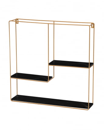 Полка Скуаре золотая Черный мрамор / Square_0