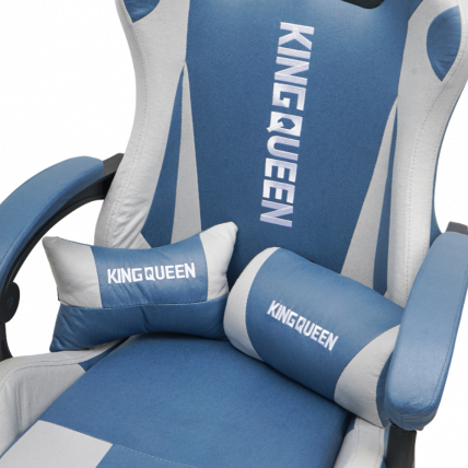 Кресло 907 КИНГКУЕЕН, замша, цвет синий с массажем, арт 907-ЛБ / KINGQUEEN, 907-LB_7