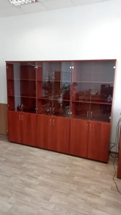 Шкаф для документов со стеклом Р.Ш-2СБ Орех Гепланкт_4