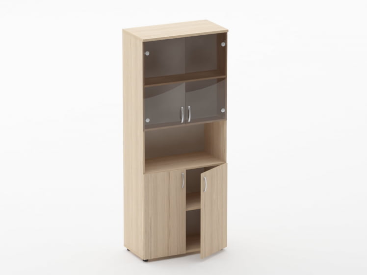 Шкаф высокий со стеклом и нишей Глассй 6.19.141 Туя / Glassy_1