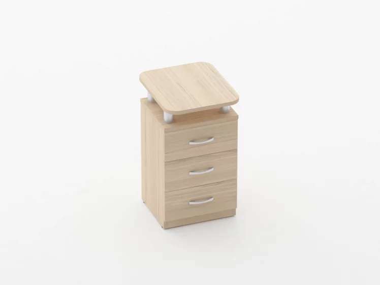 Тумба приставная на 3 ящика с проставками Глассй 3.10.17 Дуб молочный / Glassy_0